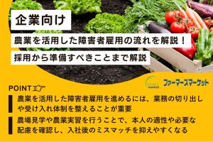 企業向け｜農業を活用した障害者雇用の流れを解説！採用から準備すべきことまで解説