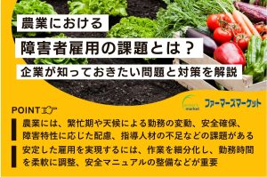 農業における障害者雇用の課題とは？企業が知っておきたい問題と対策を解説