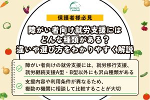 障がい者向け就労支援にはどんな種類がある？違いや選び方をわかりやすく解説